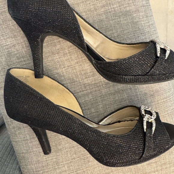 Bandolino Black Heels with Rhinestone Detail - Picture 1 of 5